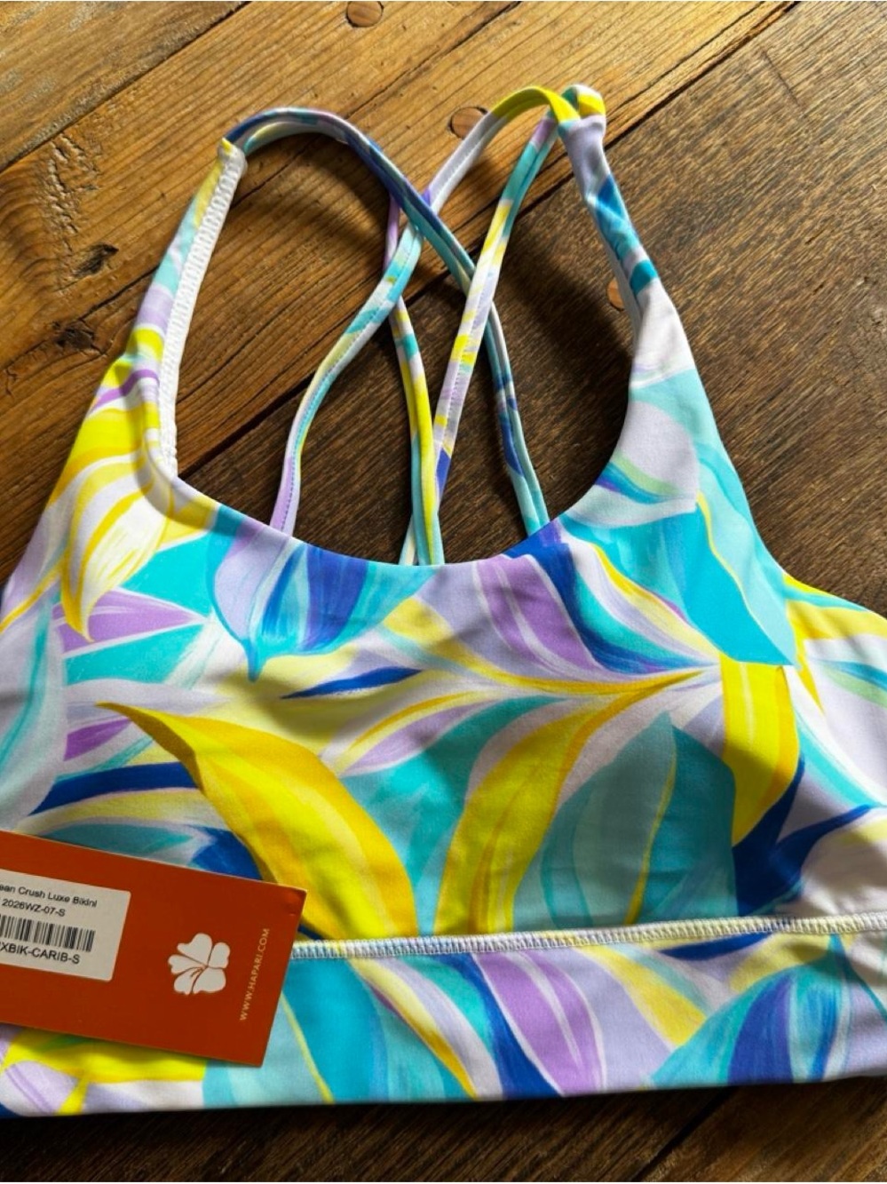 Hapari Tropical Print Bikini Top